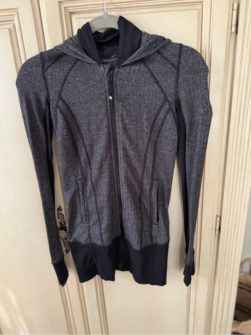 lululemon athletica Gray/Black Zip Hoodie Jacket